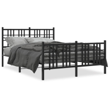 vidaXL fekete fém ágykeret fej- és lábtámlával 120 x 190 cm ágy és ágykellék