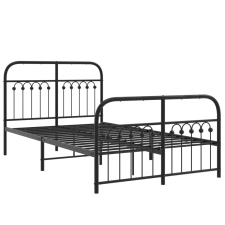 vidaXL fekete fém ágykeret fej- és lábtámlával 120 x 190 cm ágy és ágykellék