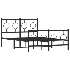 vidaXL fekete fém ágykeret fej- és lábtámlával 120 x 190 cm (376241) ágy és ágykellék