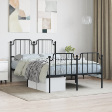 vidaXL fekete fém ágykeret fej- és lábtámlával 120 x 200 cm ágy és ágykellék