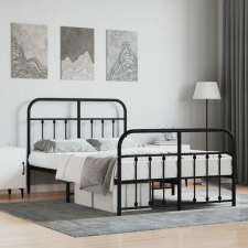 vidaXL fekete fém ágykeret fej- és lábtámlával 120 x 200 cm ágy és ágykellék