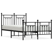 vidaXL fekete fém ágykeret fej- és lábtámlával 120 x 200 cm (353553) ágy és ágykellék