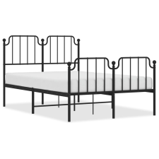vidaXL fekete fém ágykeret fej- és lábtámlával 120 x 200 cm (373903) ágy és ágykellék