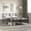 vidaXL fekete fém ágykeret fej- és lábtámlával 140 x 200 cm