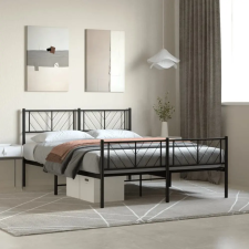 vidaXL fekete fém ágykeret fej- és lábtámlával 140 x 200 cm ágy és ágykellék