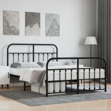 vidaXL fekete fém ágykeret fej- és lábtámlával 140 x 200 cm ágy és ágykellék