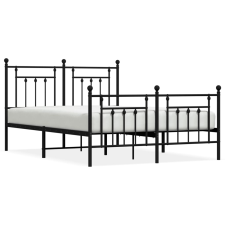 vidaXL fekete fém ágykeret fej- és lábtámlával 140 x 200 cm (353556) ágy és ágykellék