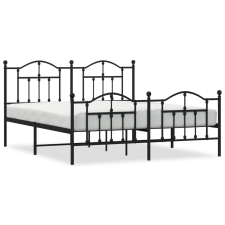 vidaXL fekete fém ágykeret fej- és lábtámlával 180 x 200 cm (353461) ágy és ágykellék