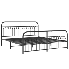 vidaXL fekete fém ágykeret fej- és lábtámlával 183 x 203 cm ágy és ágykellék