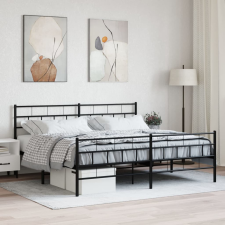 vidaXL fekete fém ágykeret fej- és lábtámlával 183 x 213 cm ágy és ágykellék