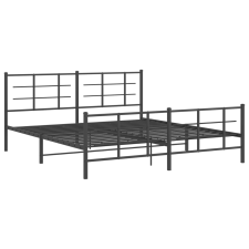 vidaXL fekete fém ágykeret fej- és lábtámlával 183 x 213 cm (355584) ágy és ágykellék