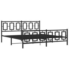 vidaXL fekete fém ágykeret fej- és lábtámlával 183 x 213 cm (374264) ágy és ágykellék