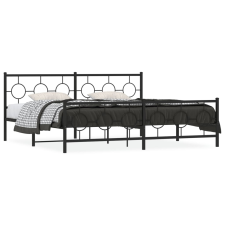 vidaXL fekete fém ágykeret fej- és lábtámlával 193 x 203 cm ágy és ágykellék