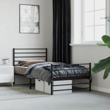 vidaXL fekete fém ágykeret fej- és lábtámlával 75 x 190 cm ágy és ágykellék
