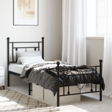 vidaXL fekete fém ágykeret fej- és lábtámlával 75 x 190 cm ágy és ágykellék