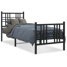 vidaXL fekete fém ágykeret fej- és lábtámlával 75 x 190 cm ágy és ágykellék