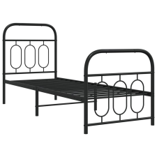 vidaXL fekete fém ágykeret fej- és lábtámlával 75 x 190 cm ágy és ágykellék