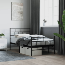 vidaXL fekete fém ágykeret fej- és lábtámlával 80 x 200 cm ágy és ágykellék