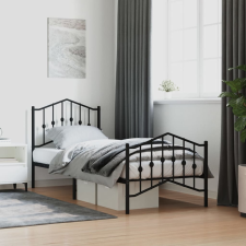 vidaXL fekete fém ágykeret fej- és lábtámlával 80 x 200 cm ágy és ágykellék
