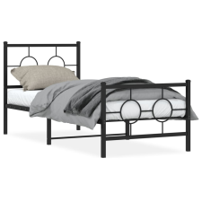 vidaXL fekete fém ágykeret fej- és lábtámlával 80 x 200 cm ágy és ágykellék