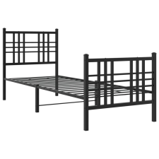 vidaXL fekete fém ágykeret fej- és lábtámlával 80 x 200 cm (376333) ágy és ágykellék