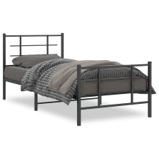 vidaXL fekete fém ágykeret fej- és lábtámlával 90 x 200 cm ágy és ágykellék