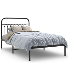 vidaXL fekete fém ágykeret fejtámlával 100 x 200 cm ágy és ágykellék