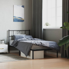 vidaXL fekete fém ágykeret fejtámlával 107 x 203 cm ágy és ágykellék
