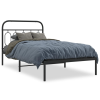 vidaXL fekete fém ágykeret fejtámlával 107 x 203 cm