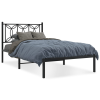 vidaXL fekete fém ágykeret fejtámlával 107 x 203 cm