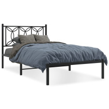 vidaXL fekete fém ágykeret fejtámlával 107 x 203 cm ágy és ágykellék