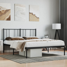 vidaXL fekete fém ágykeret fejtámlával 120 x 190 cm ágy és ágykellék