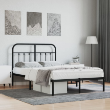 vidaXL fekete fém ágykeret fejtámlával 120 x 190 cm ágy és ágykellék