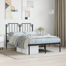 vidaXL fekete fém ágykeret fejtámlával 120 x 190 cm ágy és ágykellék