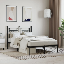 vidaXL fekete fém ágykeret fejtámlával 120 x 190 cm ágy és ágykellék