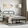 vidaXL fekete fém ágykeret fejtámlával 120 x 200 cm