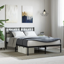 vidaXL fekete fém ágykeret fejtámlával 135 x 190 cm ágy és ágykellék