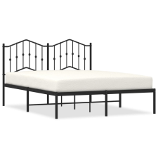vidaXL fekete fém ágykeret fejtámlával 135 x 190 cm (373788) ágy és ágykellék