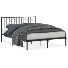 vidaXL fekete fém ágykeret fejtámlával 135 x 190 cm (374436) ágy és ágykellék