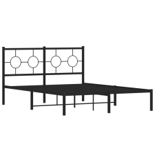 vidaXL fekete fém ágykeret fejtámlával 135 x 190 cm (376225) ágy és ágykellék