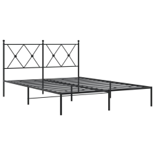 vidaXL fekete fém ágykeret fejtámlával 135 x 190 cm (376501) ágy és ágykellék