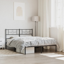vidaXL fekete fém ágykeret fejtámlával 140 x 190 cm ágy és ágykellék