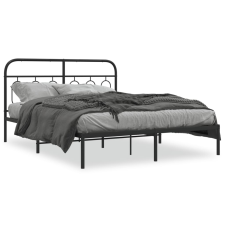 vidaXL fekete fém ágykeret fejtámlával 140 x 190 cm ágy és ágykellék