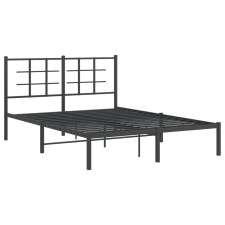 vidaXL fekete fém ágykeret fejtámlával 140 x 190 cm (355561) ágy és ágykellék