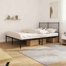 vidaXL fekete fém ágykeret fejtámlával 140 x 200 cm ágy és ágykellék