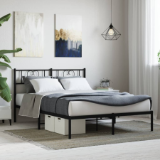 vidaXL fekete fém ágykeret fejtámlával 140 x 200 cm ágy és ágykellék