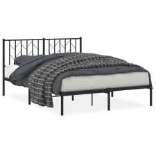 vidaXL fekete fém ágykeret fejtámlával 140 x 200 cm (374438) ágy és ágykellék