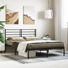 vidaXL fekete fém ágykeret fejtámlával 160 x 200 cm ágy és ágykellék
