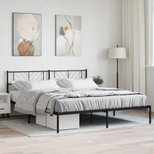 vidaXL fekete fém ágykeret fejtámlával 183 x 213 cm ágy és ágykellék