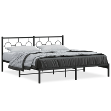 vidaXL Fekete fém ágykeret fejtámlával 183 x 213 cm ágy és ágykellék